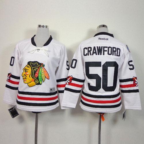 Blackhawks #50 Corey Crawford White 2015 Winter Classic Stitched Youth NHL Jersey Blackhawks #50 Corey Crawford White 2015 Winter Classic Stitched Youth NHL Jersey