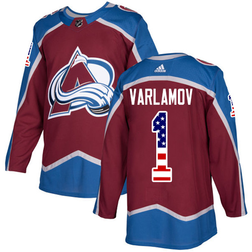 Adidas Avalanche #1 Semyon Varlamov Burgundy Home Authentic USA Flag Stitched Youth NHL Jersey Adidas Avalanche #1 Semyon Varlamov Burgundy Home Authentic USA Flag Stitched Youth NHL Jersey