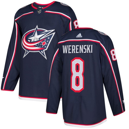 Adidas Blue Jackets #8 Zach Werenski Navy Blue Home Authentic Stitched Youth NHL Jersey Adidas Blue Jackets #8 Zach Werenski Navy Blue Home Authentic Stitched Youth NHL Jersey