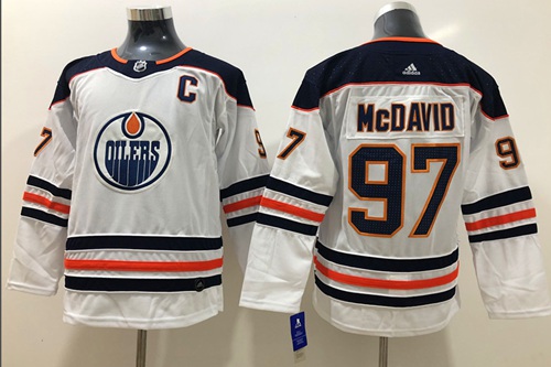 Adidas Oilers #97 Connor McDavid White Road Authentic Stitched Youth NHL Jersey Adidas Oilers #97 Connor McDavid White Road Authentic Stitched Youth NHL Jersey