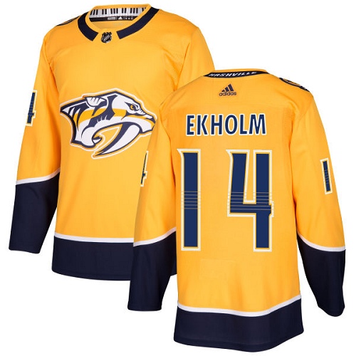 Adidas Predators #14 Mattias Ekholm Yellow Home Authentic Stitched Youth NHL Jersey Adidas Predators #14 Mattias Ekholm Yellow Home Authentic Stitched Youth NHL Jersey