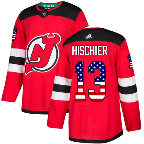 Adidas Devils #13 Nico Hischier Red Home Authentic USA Flag Stitched Youth NHL Jersey Adidas Devils #13 Nico Hischier Red Home Authentic USA Flag Stitched Youth NHL Jersey