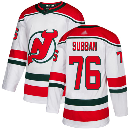 Adidas Devils #76 P. K. Subban White Alternate Authentic Stitched Youth NHL Jersey Adidas Devils #76 P. K. Subban White Alternate Authentic Stitched Youth NHL Jersey