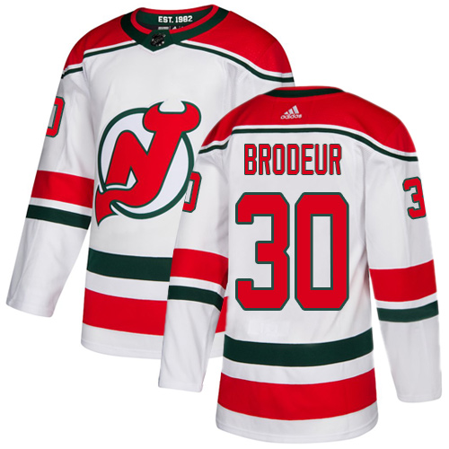 Adidas Devils #30 Martin Brodeur White Alternate Authentic Stitched Youth NHL Jersey Adidas Devils #30 Martin Brodeur White Alternate Authentic Stitched Youth NHL Jersey