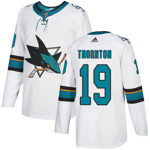 Adidas Sharks #19 Joe Thornton White Road Authentic Stitched Youth NHL Jersey Adidas Sharks #19 Joe Thornton White Road Authentic Stitched Youth NHL Jersey