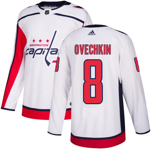 Adidas Capitals #8 Alex Ovechkin White Road Authentic Stitched Youth NHL Jersey Adidas Capitals #8 Alex Ovechkin White Road Authentic Stitched Youth NHL Jersey