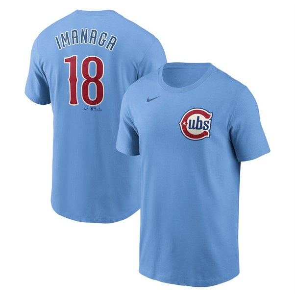 Youth Chicago Cubs #18 Shōta Imanaga Baby Blue Fuse Name & Number T-Shirt