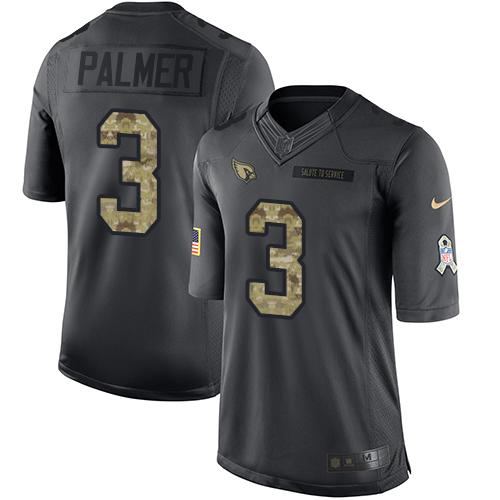 Nike Cardinals #3 Carson Palmer Black Youth Stitched NFL Limited 2016 Salute to Service Jersey Nike Cardinals #3 Carson Palmer Black Youth Stitched NFL Limited 2016 Salute to Service Jersey