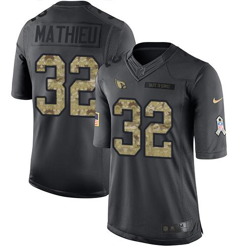 Nike Cardinals #32 Tyrann Mathieu Black Youth Stitched NFL Limited 2016 Salute to Service Jersey Nike Cardinals #32 Tyrann Mathieu Black Youth Stitched NFL Limited 2016 Salute to Service Jersey