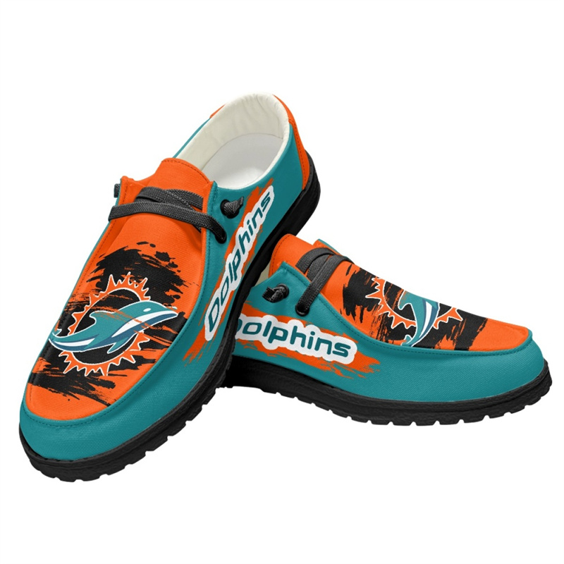 Women's Miami Dolphins Loafers Lace Up Shoes 002 (Pls check description for details)