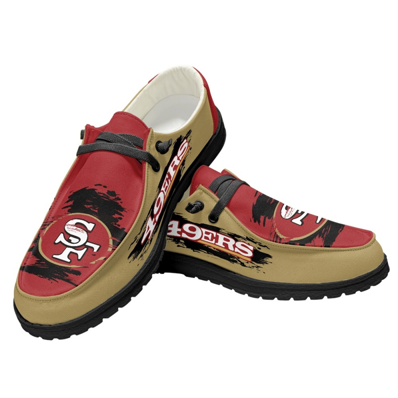 Men's San Francisco 49ers Loafers Lace Up Shoes 001 (Pls check description for details)