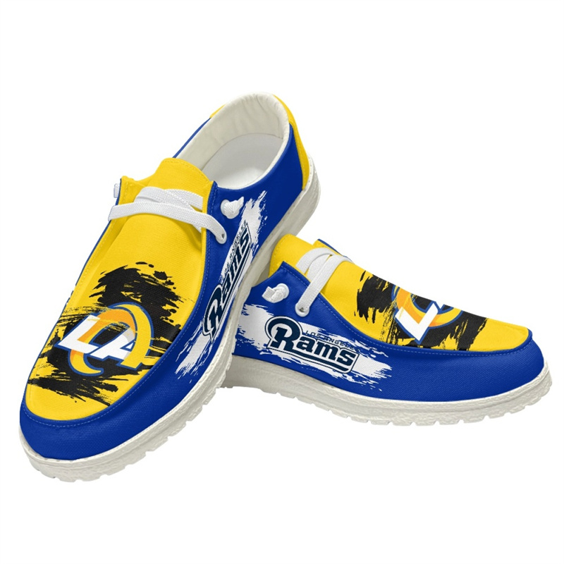 Women's Los Angeles Rams Loafers Lace Up Shoes 001 (Pls check description for details)