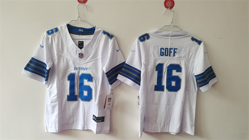 Women's Detroit Lions #16 Jared Goff White 2024 F.U.S.E. Vapor Limited Stitched Jersey(Run Smaller) Women's Detroit Lions #16 Jared Goff White 2024 F.U.S.E. Vapor Limited Stitched Jersey(Run Smaller)