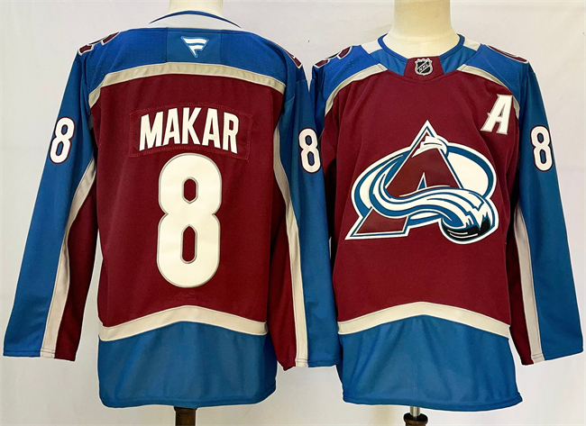 Men's Colorado Avalanche #8 Cale Makar Burgundy 2024-25 Home Stitched Jersey Men's Colorado Avalanche #8 Cale Makar Burgundy 2024-25 Home Stitched Jersey