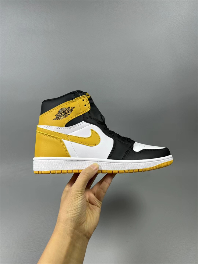 Women's Running Weapon Air Jordan 1 Yellow/White Shoes 0444