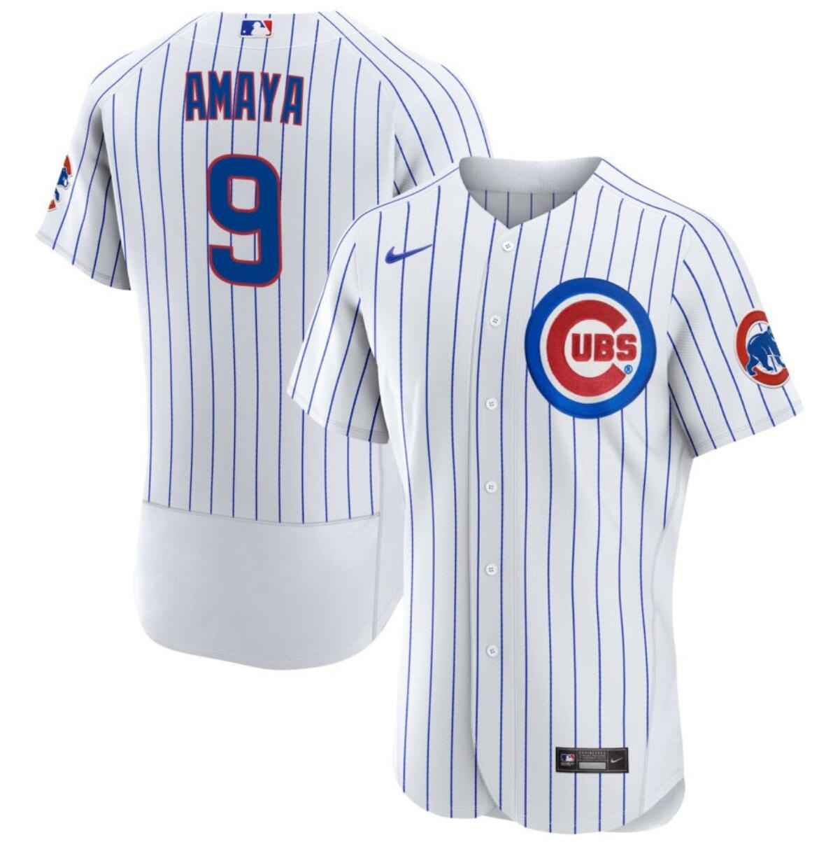 Men's Chicago Cubs #9 Miguel Amaya White Flex Base Stitched Baseball Jersey Men's Chicago Cubs #9 Miguel Amaya White Flex Base Stitched Baseball Jersey