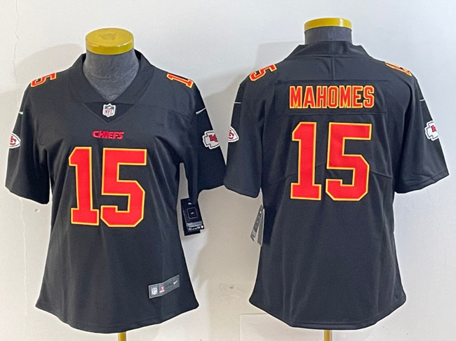 Women's Kansas City Chiefs #15 Patrick Mahomes Black Vapor Untouchable Limited Stitched Football Jersey(Run Small) Women's Kansas City Chiefs #15 Patrick Mahomes Black Vapor Untouchable Limited Stitched Football Jersey(Run Small)