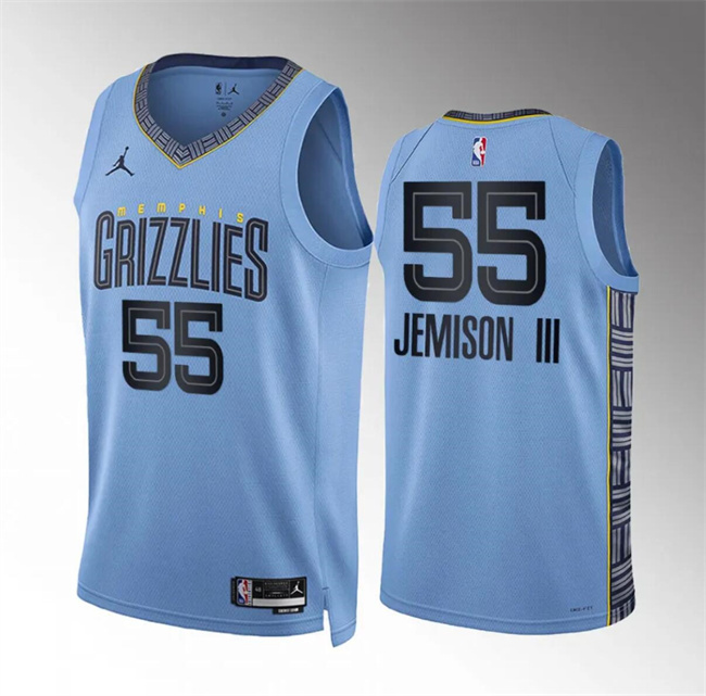 Men's Memphis Grizzlies #55 Trey Jemison Iii Blue Statement Edition Stitched Jersey Men's Memphis Grizzlies #55 Trey Jemison Iii Blue Statement Edition Stitched Jersey
