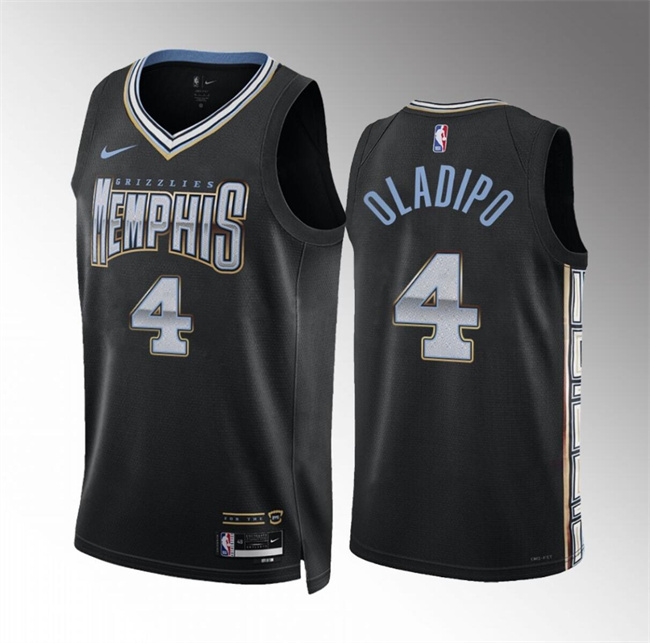 Men's Memphis Grizzlies #4 Victor Oladipo Black 2022/23 City Edition Stitched Jersey Men's Memphis Grizzlies #4 Victor Oladipo Black 2022/23 City Edition Stitched Jersey