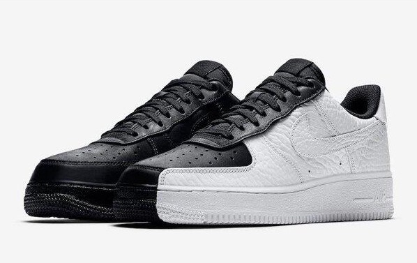 Men's Air Force 1 Black/White Split Shoes 0154 Men's Air Force 1 Black/White Split Shoes 0154