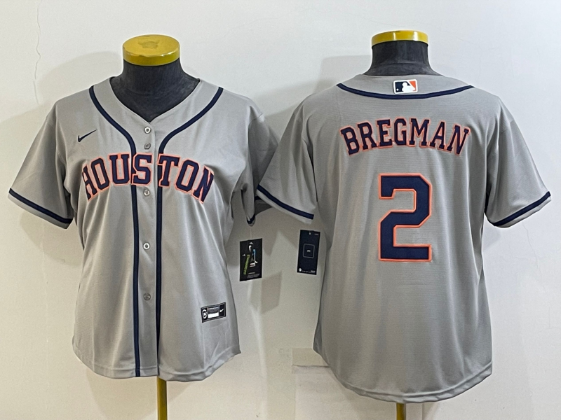 Women's Houston Astros #2 Alex Bregman Gray Cool Base Stitched Baseball Jersey(Run Small) Women's Houston Astros #2 Alex Bregman Gray Cool Base Stitched Baseball Jersey(Run Small)