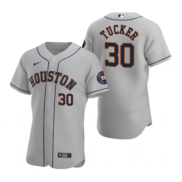 Men's Houston Astros #30 Kyle Tucker Gray Flex Base Stitched Jersey Men's Houston Astros #30 Kyle Tucker Gray Flex Base Stitched Jersey