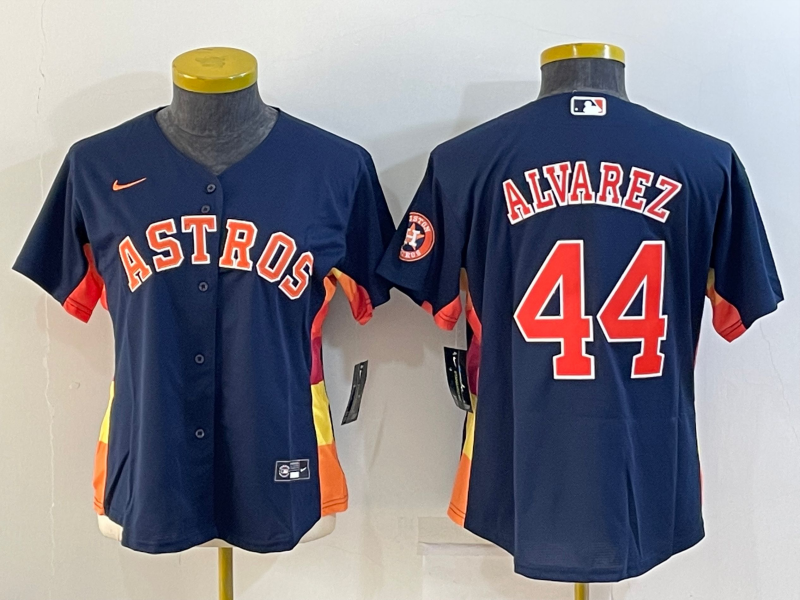 Women's Houston Astros #44 Yordan Alvarez Navy With Patch Cool Base Stitched Baseball Jersey(Run Small) Women's Houston Astros #44 Yordan Alvarez Navy With Patch Cool Base Stitched Baseball Jersey(Run Small)