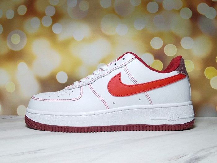 Men's Air Force 1 Low White/Red Shoes 0215 Men's Air Force 1 Low White/Red Shoes 0215