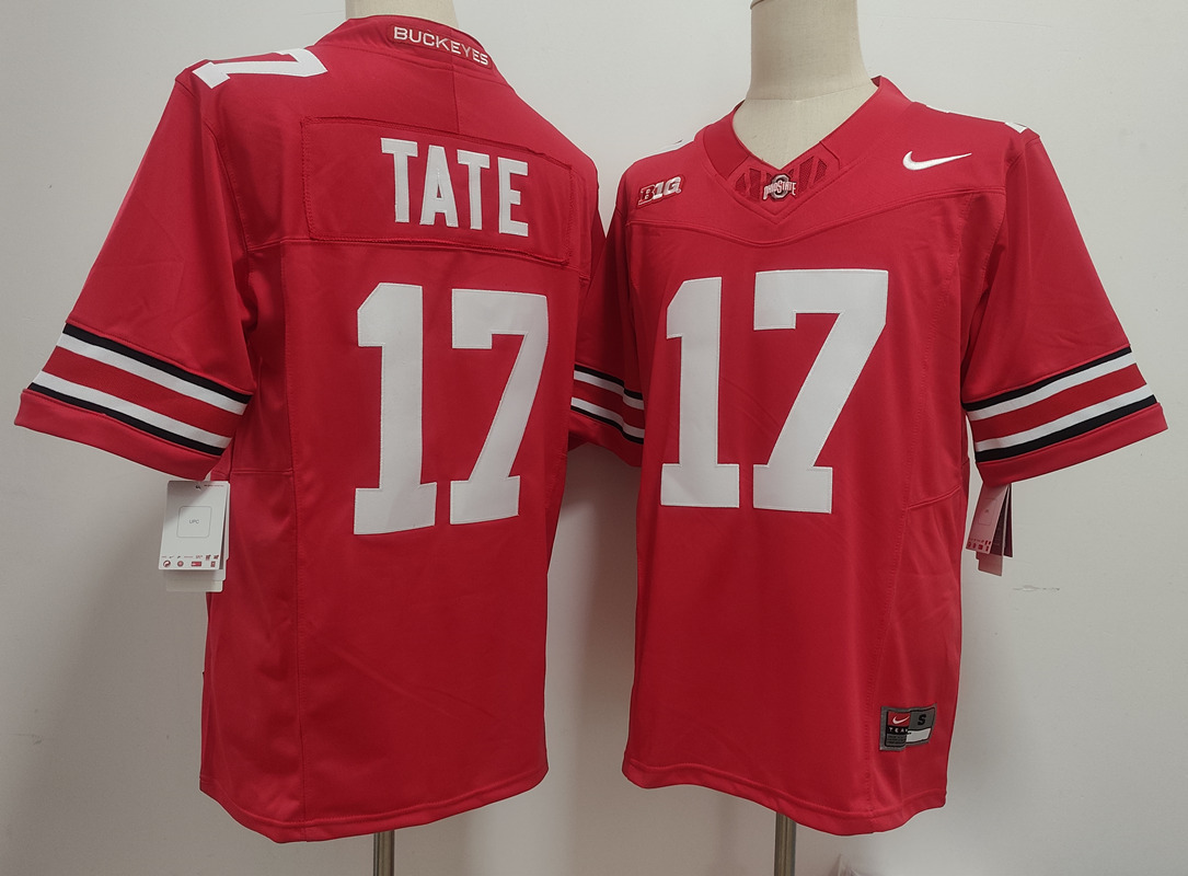 Men's Ohio State Buckeyes #17 Carnell Tate Red F.U.S.E. Limited Stitched Jersey Men's Ohio State Buckeyes #17 Carnell Tate Red F.U.S.E. Limited Stitched Jersey