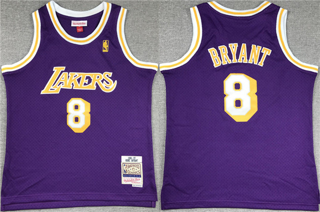 Youth Los Angeles Lakers #8 Kobe Bryant Purple Stitched Basketball Jersey Youth Los Angeles Lakers #8 Kobe Bryant Purple Stitched Basketball Jersey