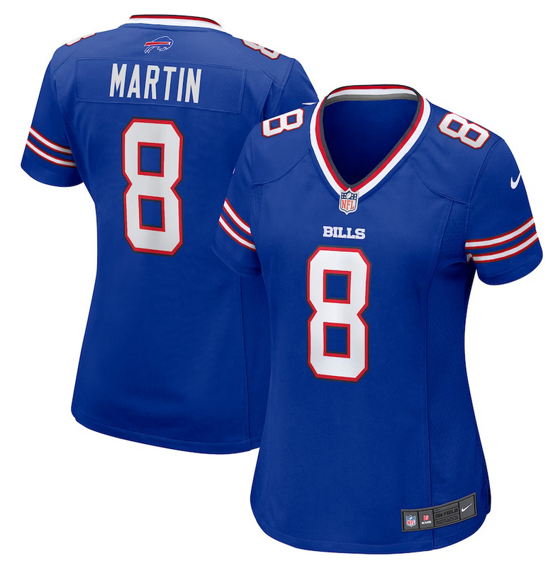 Women's Buffalo Bills #8 Sam Martin Blue Stitched Game Jersey(Run Small)