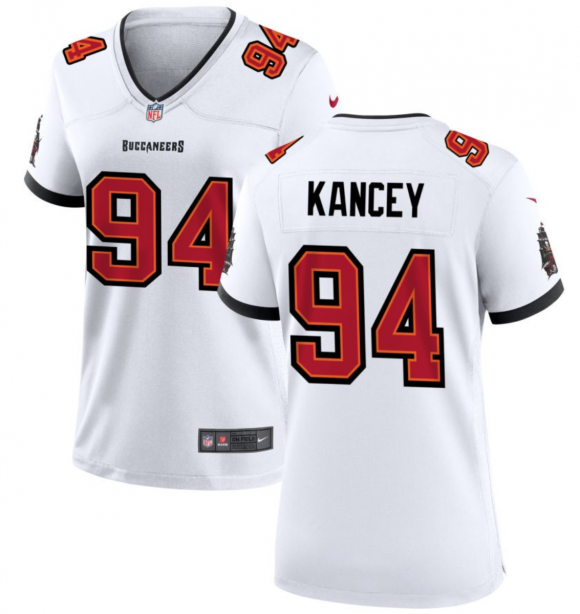 Women's Tampa Bay Buccaneers #94 Calijah Kancey White 2023 Draft Stitched Game Jersey(Run Small)