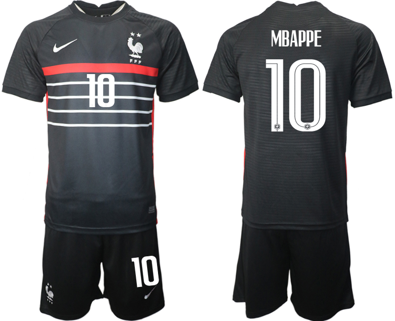 Men's France #10 Mbappe Black 2022 FIFA World Cup Home Soccer Jersey Suit Men's France #10 Mbappe Black 2022 FIFA World Cup Home Soccer Jersey Suit