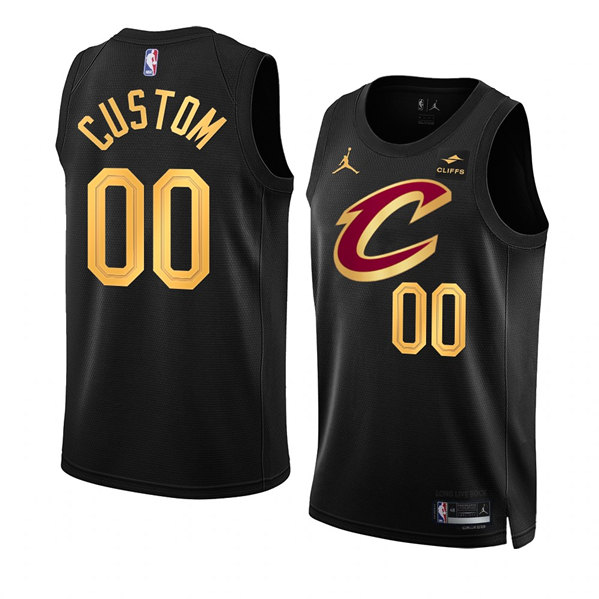 Men's Cleveland Cavaliers Active Player Custom 2022/23 Black Statement Edition Stitched Basketball Jersey Men's Cleveland Cavaliers Active Player Custom 2022/23 Black Statement Edition Stitched Basketball Jersey
