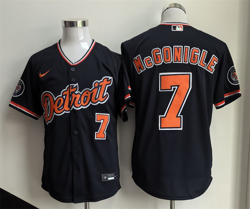 Men's Detroit Tigers #7 Kevin McGonigle Black 2026 Alternate Vapor Premier Limited Stitched Baseball Jersey