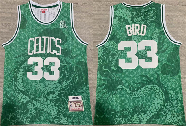 Men's Boston Celtics #33 Larry Bird Green 1995-96 Throwback Stitched Jersey Men's Boston Celtics #33 Larry Bird Green 1995-96 Throwback Stitched Jersey