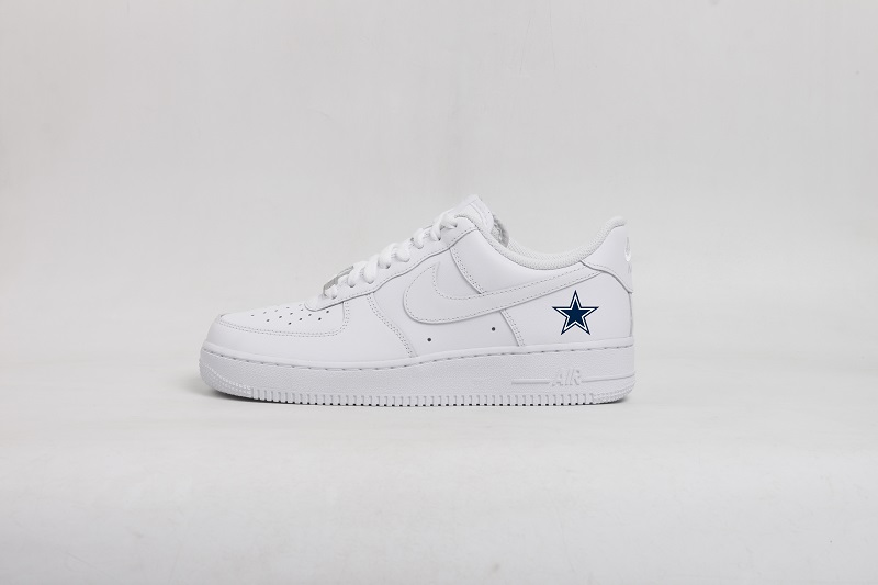 Men's Dallas Cowboys Air Force 1 Low White Shoes 001 Men's Dallas Cowboys Air Force 1 Low White Shoes 001
