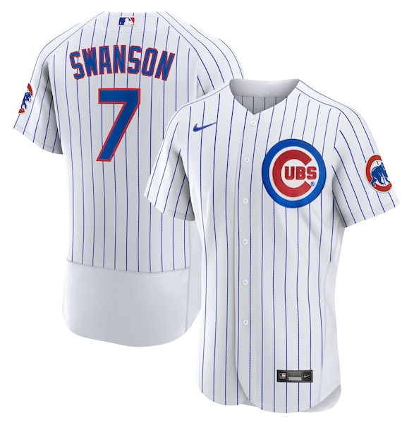 Men's Chicago Cubs #7 Dansby Swanson White Stitched Baseball Jersey Men's Chicago Cubs #7 Dansby Swanson White Stitched Baseball Jersey
