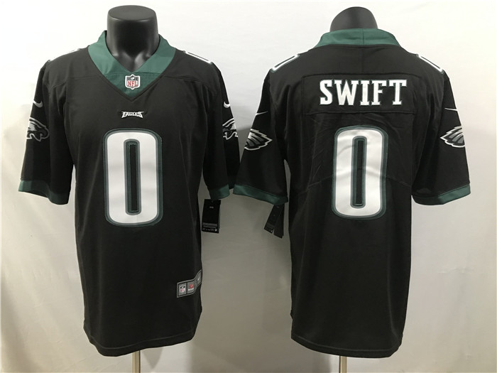 Youth Philadelphia Eagles #0 D'Andre Swift Black 2023 Draft Stitched Football Jersey