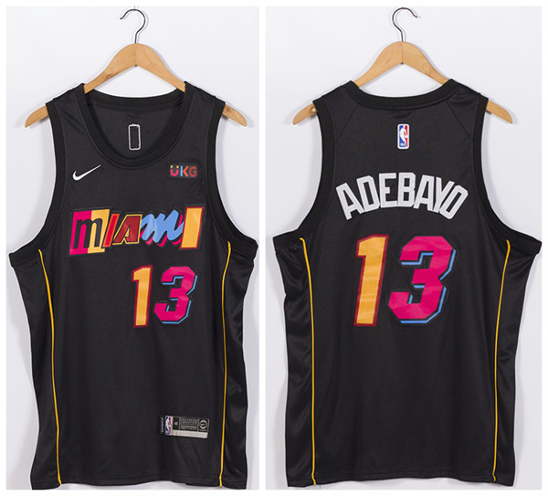 Men's Miami Heat #13 Bam Adebayo Black 2021/2022 City Edition Stitched Jersey