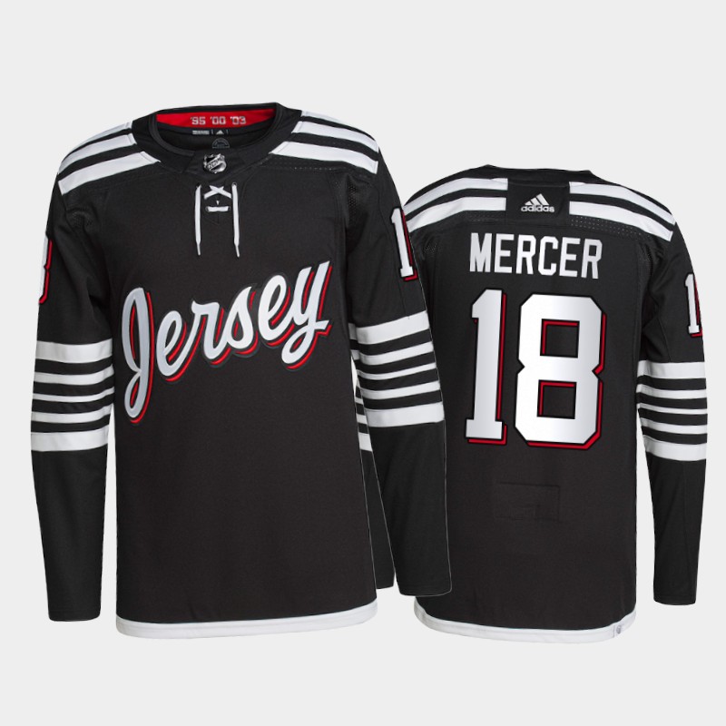 Men's New Jersey Devils #18 Dawson Mercer 2021/22 Black Stitched Jersey Men's New Jersey Devils #18 Dawson Mercer 2021/22 Black Stitched Jersey