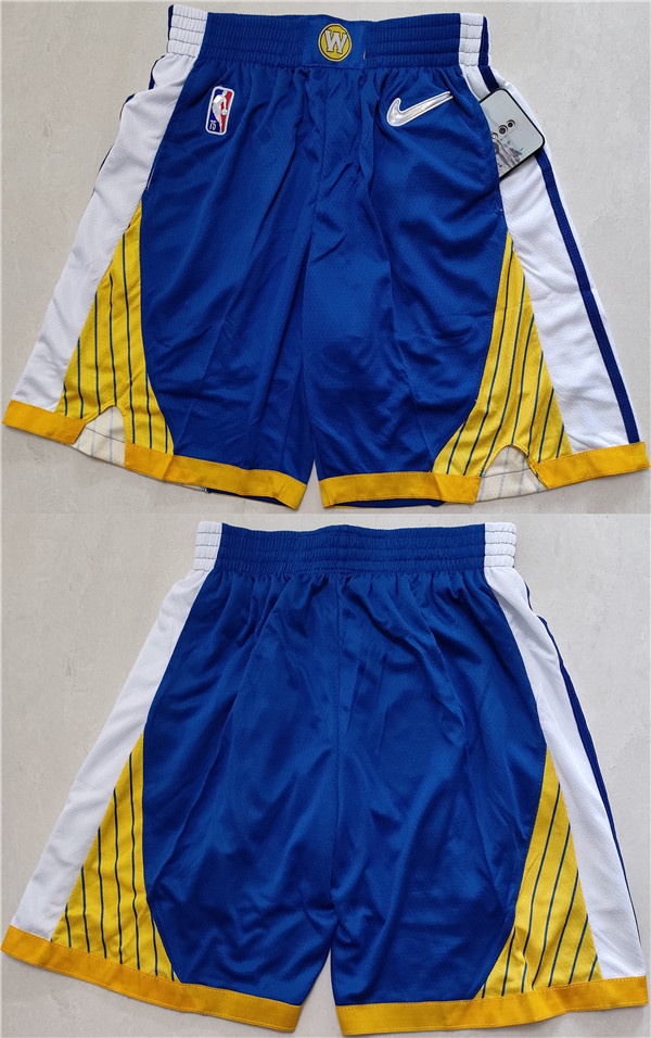 Men's Golden State Warriors Blue/Gold Shorts(Run Small) Men's Golden State Warriors Blue/Gold Shorts(Run Small)