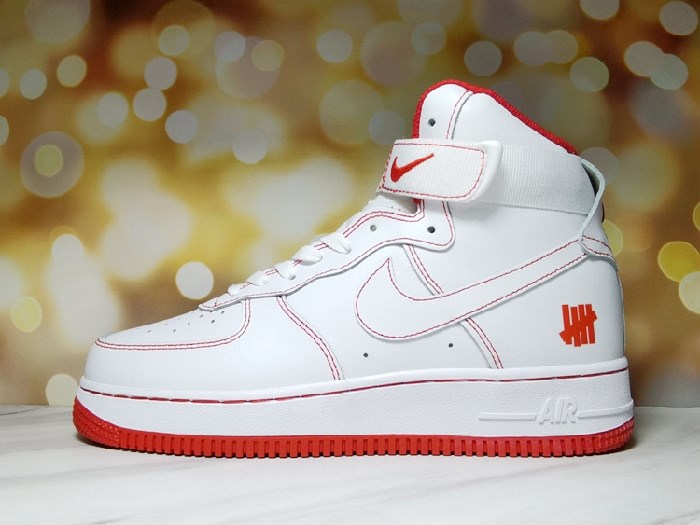 Men's Air Force 1 High Top White/Red Shoes 0245 Men's Air Force 1 High Top White/Red Shoes 0245