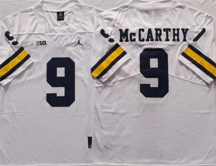 Men's Michigan Wolverines #9 McCARTHY White Stitched Jersey Men's Michigan Wolverines #9 McCARTHY White Stitched Jersey