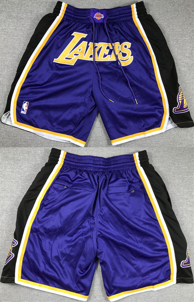 Men's Los Angeles Lakers Purple/Black Shorts (Run Small) Men's Los Angeles Lakers Purple/Black Shorts (Run Small)