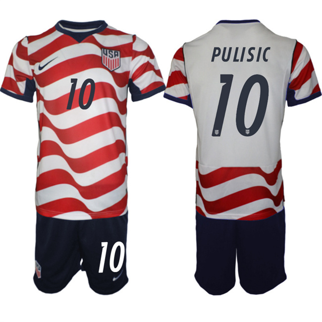 Men's United States #10 Christian Pulisic White/Red 2026 Home Soccer Jersey Sui