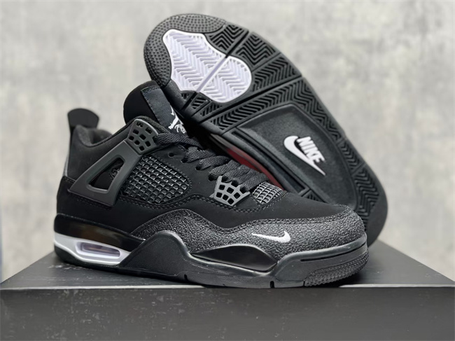 Men's Hot Sale Running weapon Air Jordan 4 Black Shoes 0233 Men's Hot Sale Running weapon Air Jordan 4 Black Shoes 0233