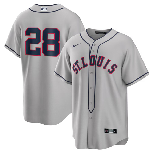 Men's St. Louis Cardinals #28 Nolan Arenado Grey 2024 Rickwood Classic Stitched Baseball Jersey Men's St. Louis Cardinals #28 Nolan Arenado Grey 2024 Rickwood Classic Stitched Baseball Jersey