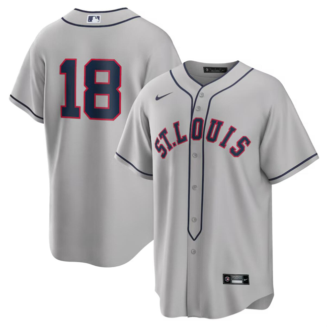 Men's St. Louis Cardinals #18 Jordan Walker Grey 2024 Rickwood Classic Stitched Baseball Jersey Men's St. Louis Cardinals #18 Jordan Walker Grey 2024 Rickwood Classic Stitched Baseball Jersey