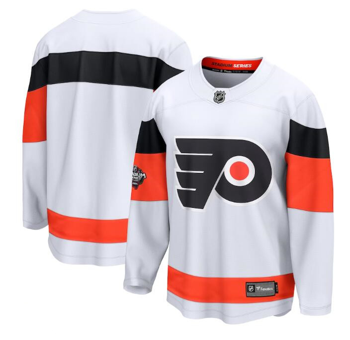 Men's Philadelphia Flyers Custom White 2024 Stadium Series Breakaway Stitched Jersey Men's Philadelphia Flyers Custom White 2024 Stadium Series Breakaway Stitched Jersey